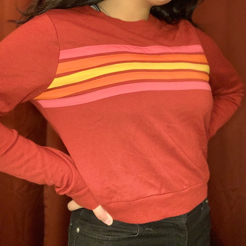 Multicolored Striped Crewneck Sweater